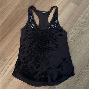 Express dark grey and black Tank Top